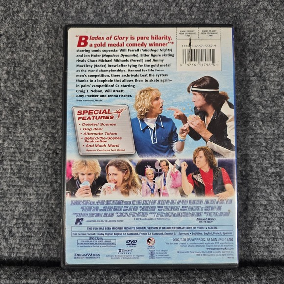 Blades of‎ Glory DVD Will Ferrell Jon Heder Full Screen Comedy Movie - Picture 2 of 4